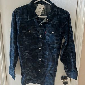 Blue Camouflage Boys Denim Long Sleeve